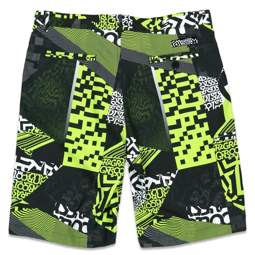 Neon Glitch Allover Hybrid Shorts