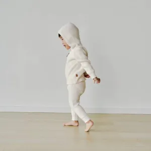 Organic Cotton Knit Hoodie - Milk