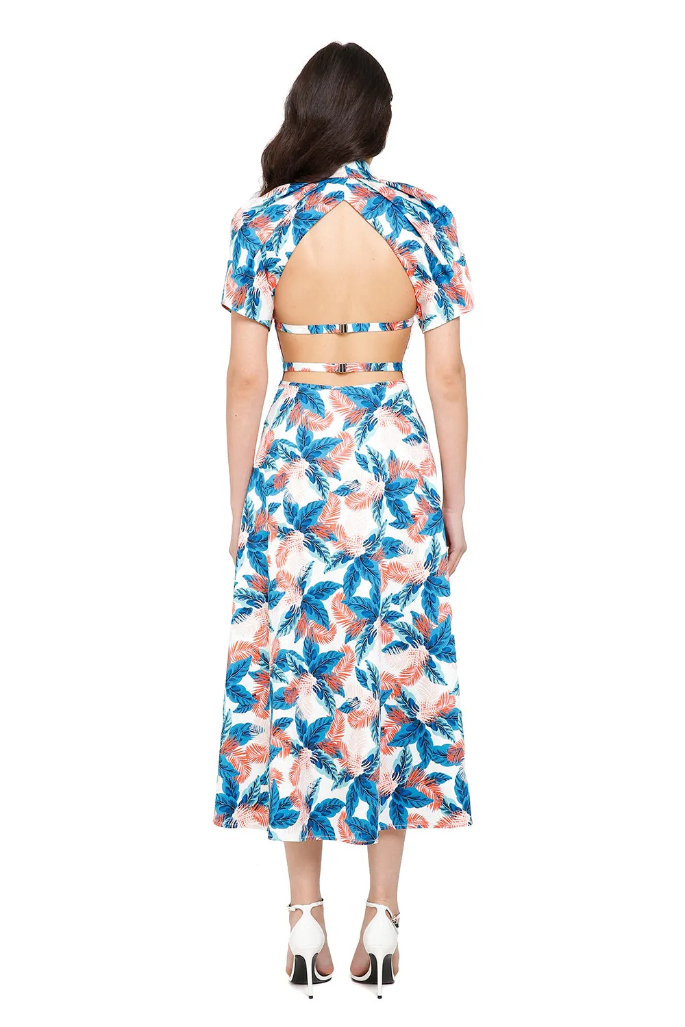 Palm Leaves Midi Dress