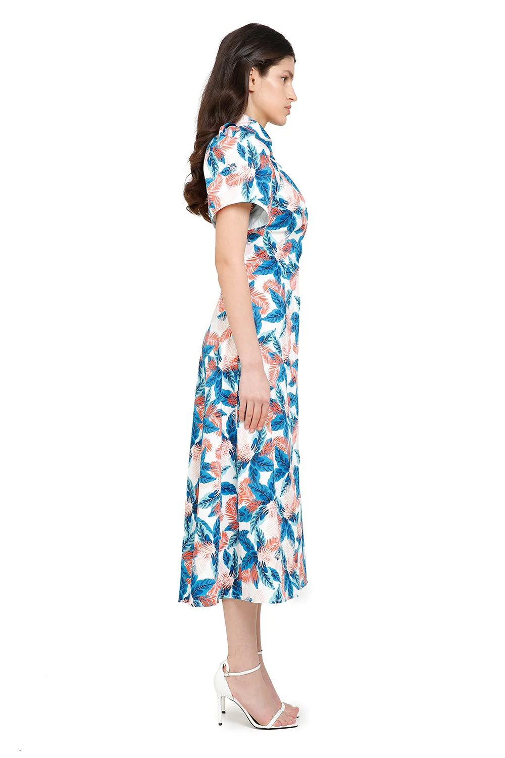 Palm Leaves Midi Dress