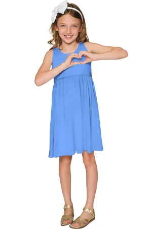 Periwinkle Blue Sanibel Pretty Empire Waist Dress - Girls