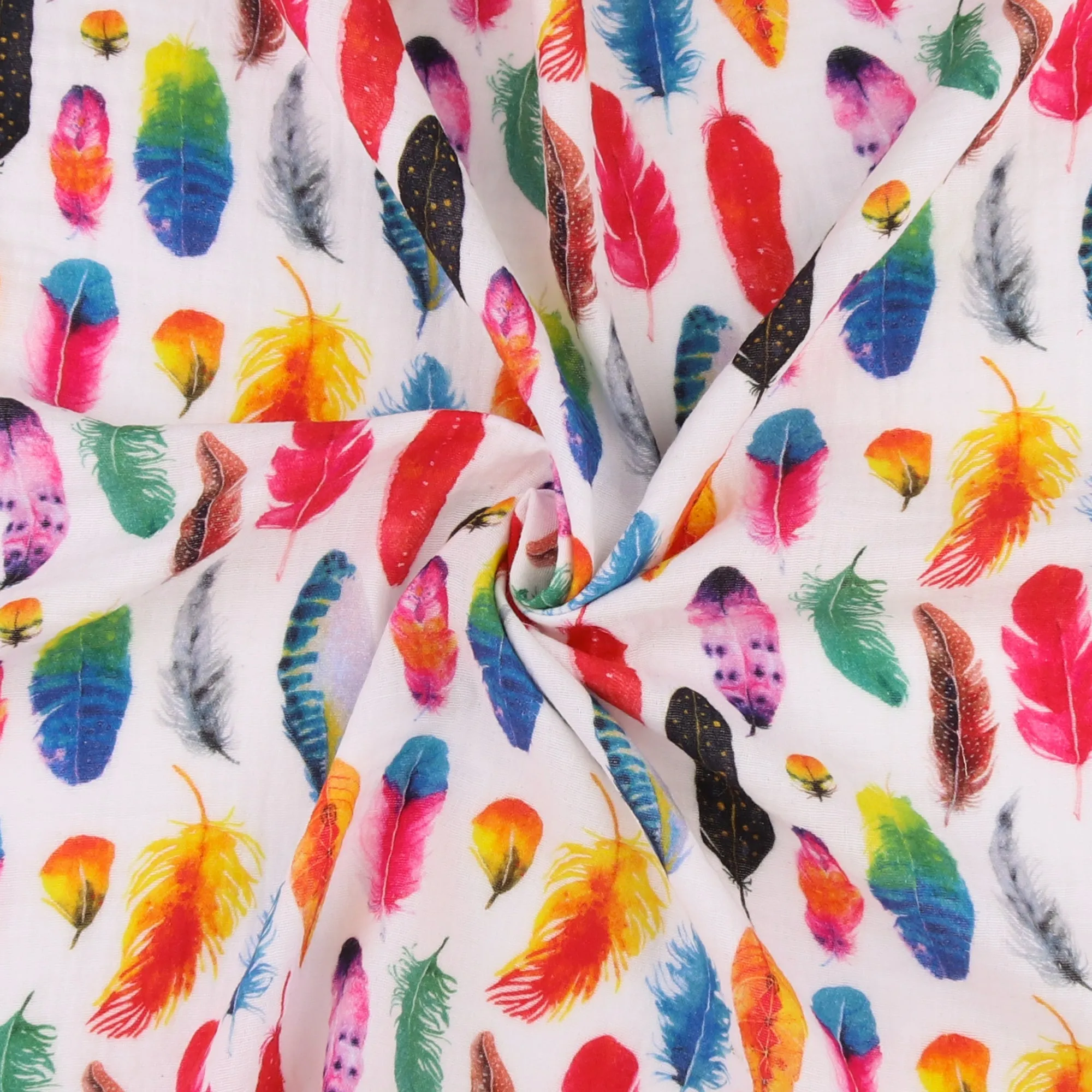 Printed Gauze - PANSY 002 - White