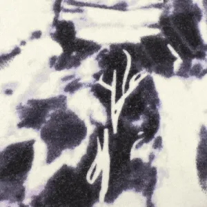 Purple-White-Multi Tie Dye Printed Stretch Rayon Brushed Jersey Knit Fabric
