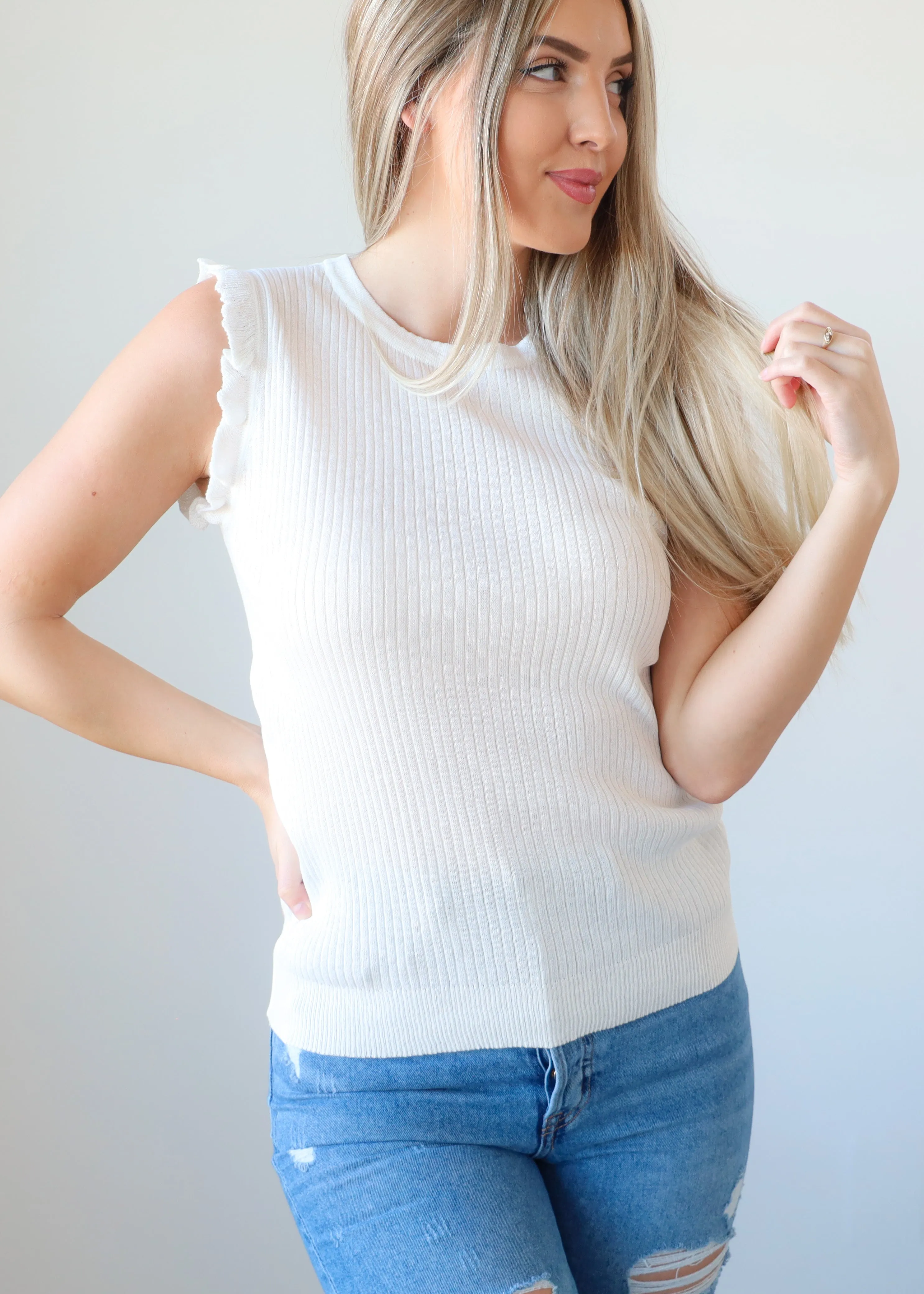 Quincy Eyelet Ruffle Top