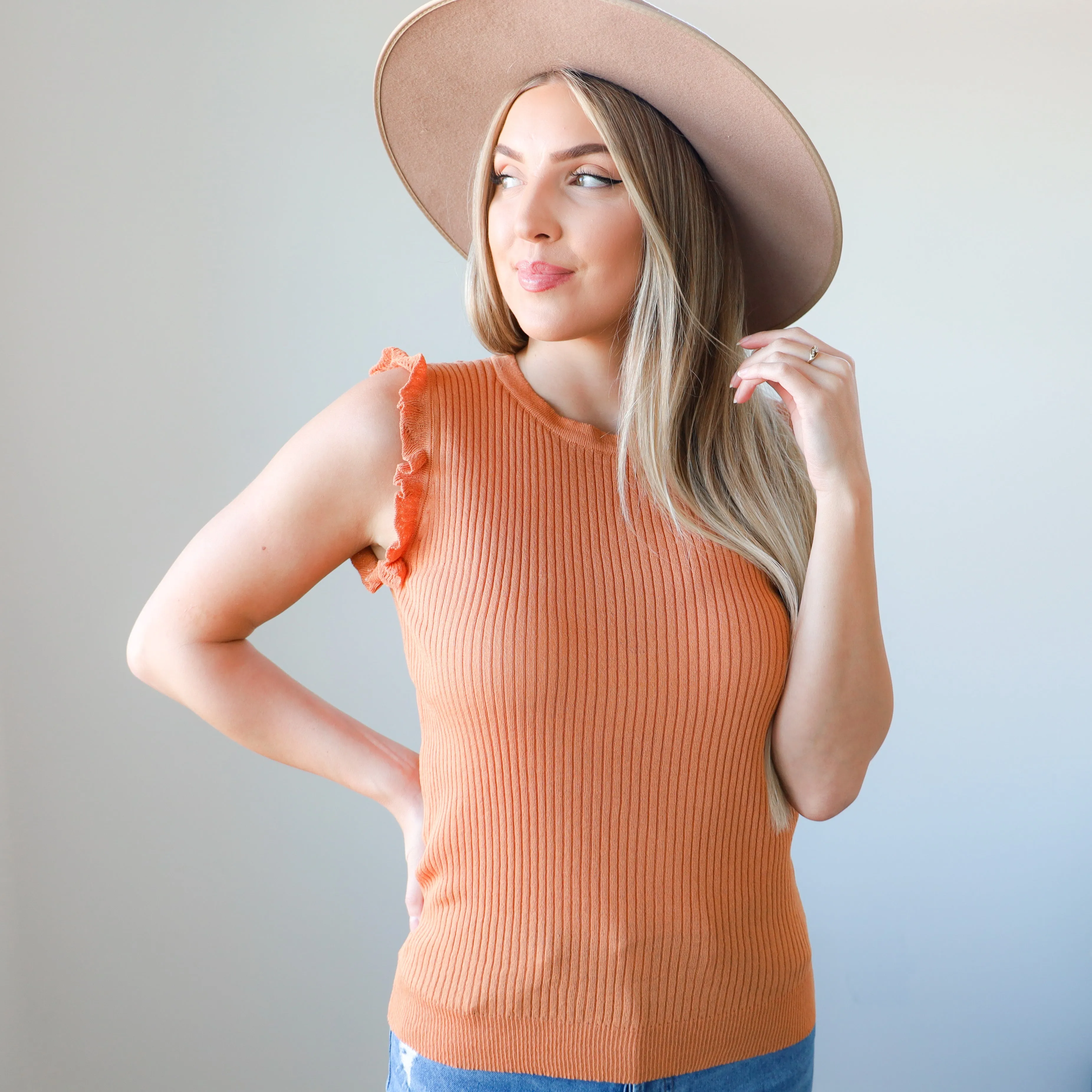 Quincy Eyelet Ruffle Top