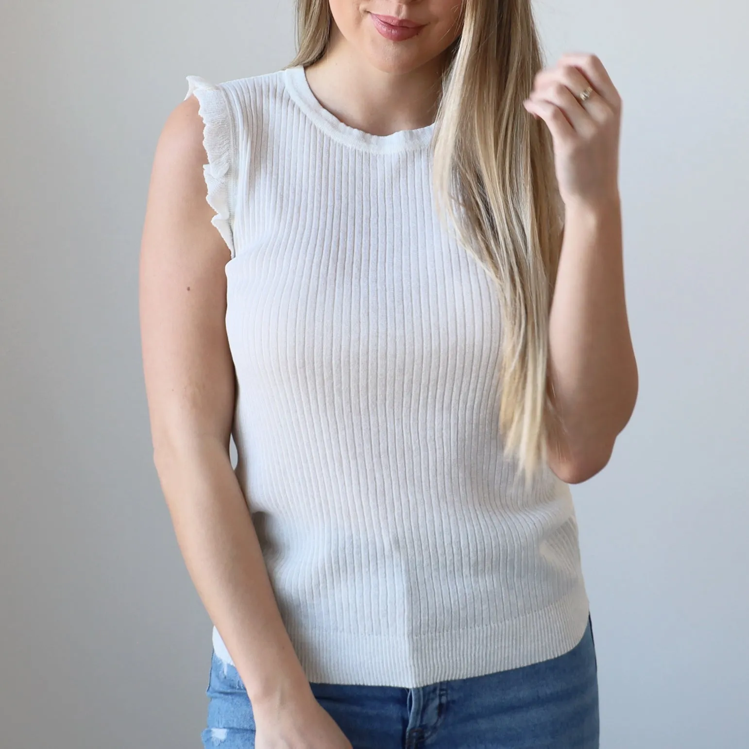 Quincy Eyelet Ruffle Top