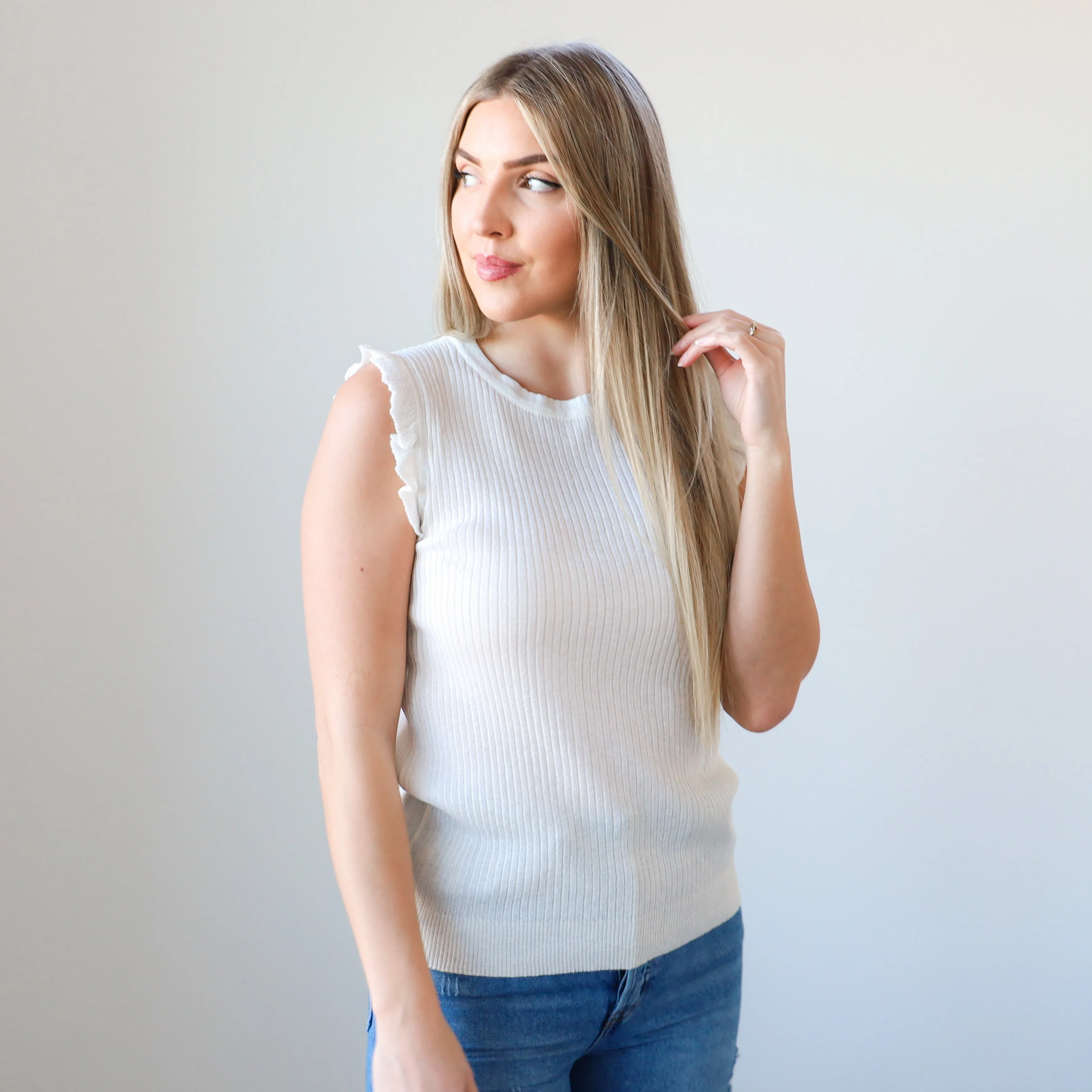 Quincy Eyelet Ruffle Top