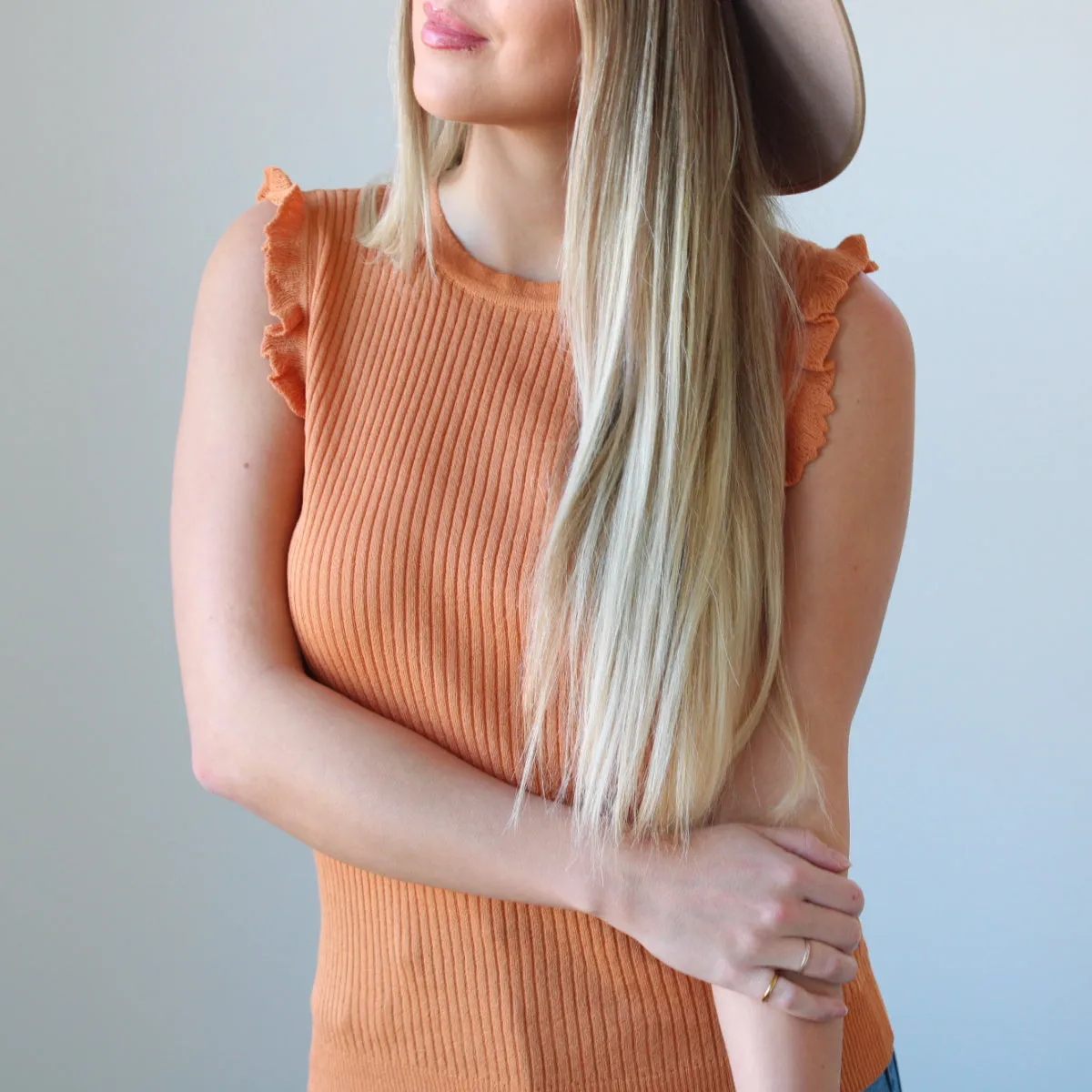 Quincy Eyelet Ruffle Top
