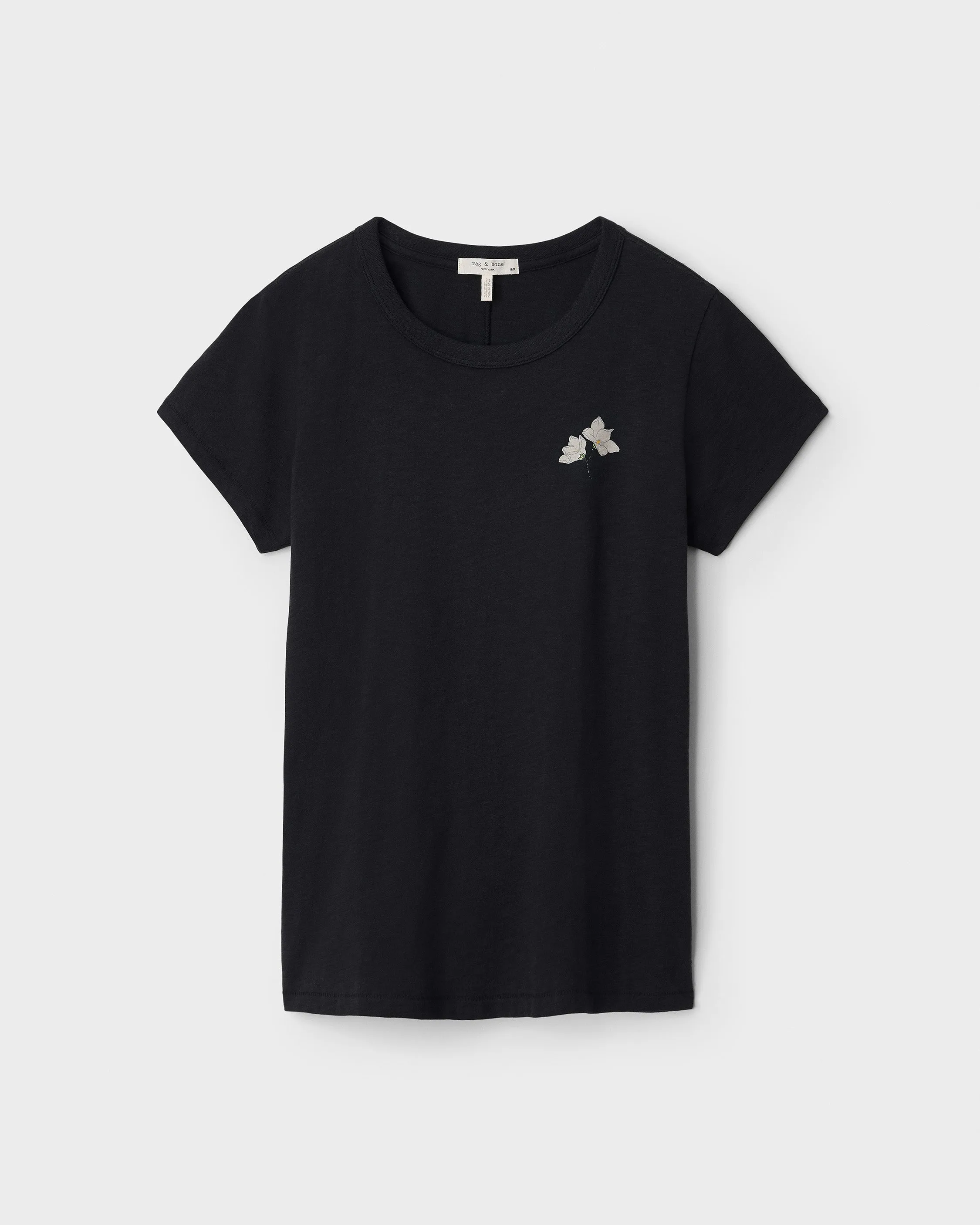 R&B Lily Flower Tee in Black