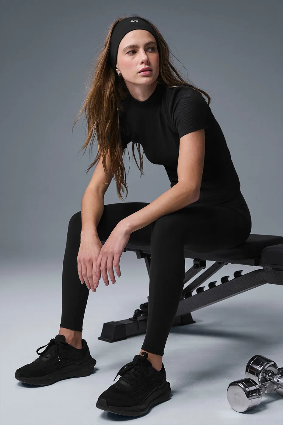Ribbed Mesmerize Short Sleeve - Black