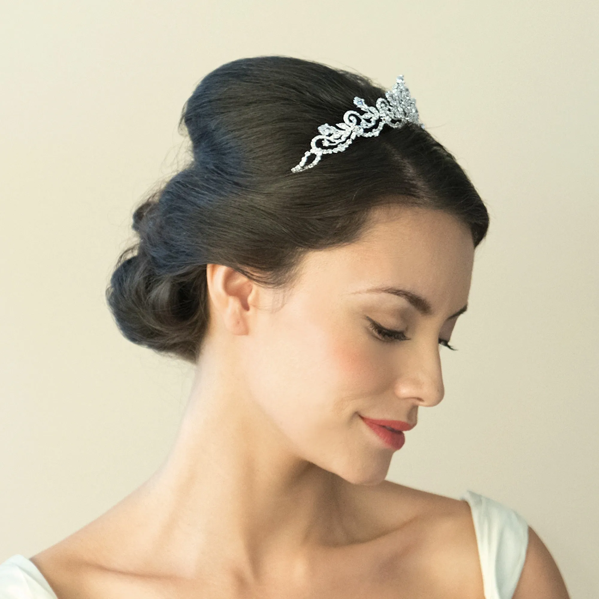 Silver Bridal Tiara Crystal Embellished, Marilyn By Ivory & Co.