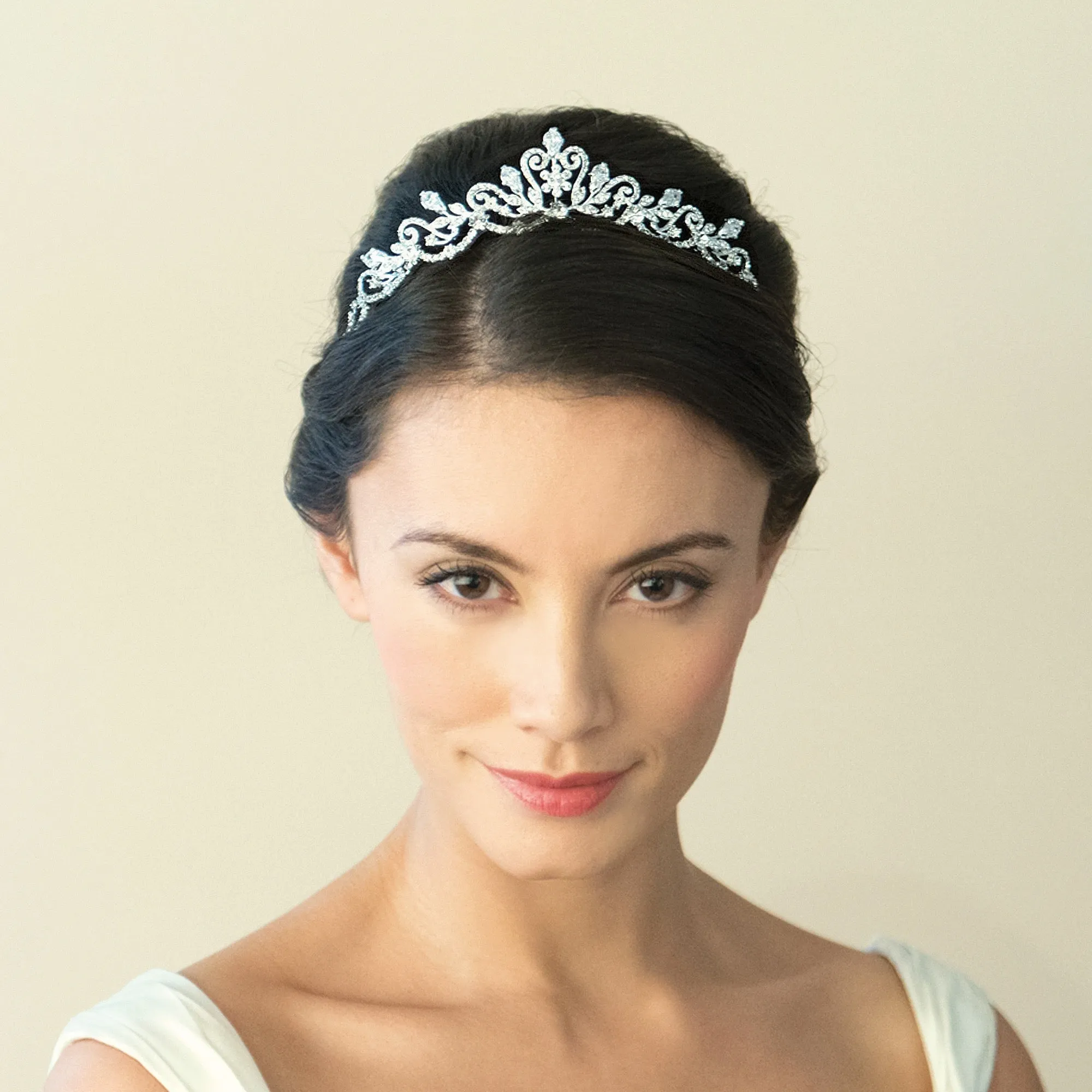 Silver Bridal Tiara Crystal Embellished, Marilyn By Ivory & Co.