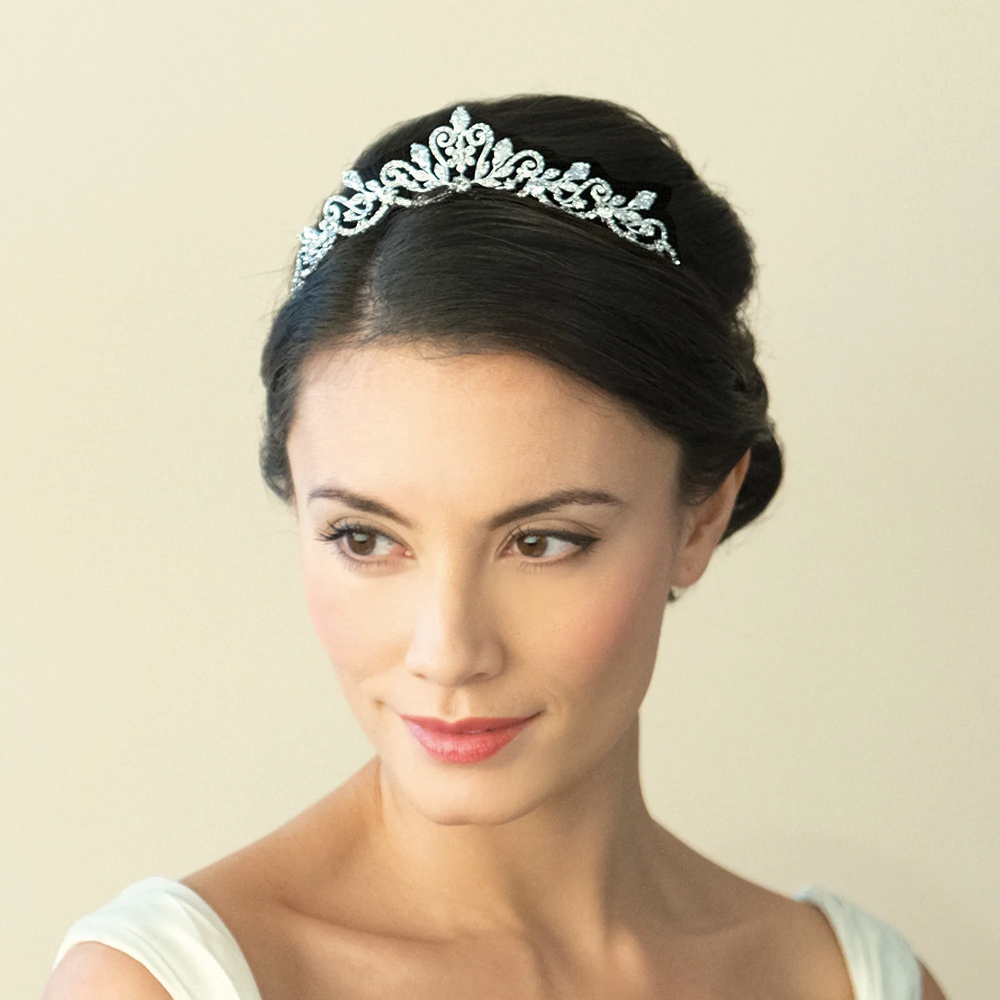 Silver Bridal Tiara Crystal Embellished, Marilyn By Ivory & Co.