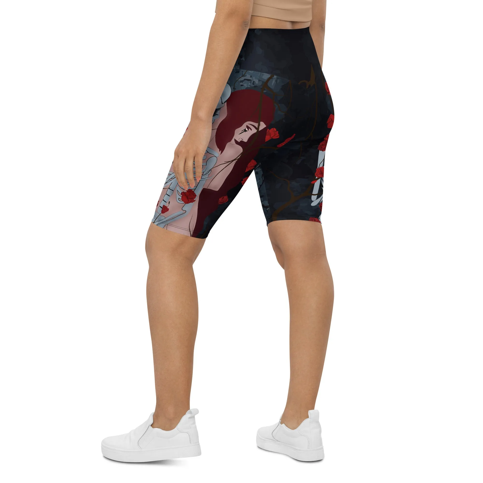 Skeleton & Woman Biker Shorts