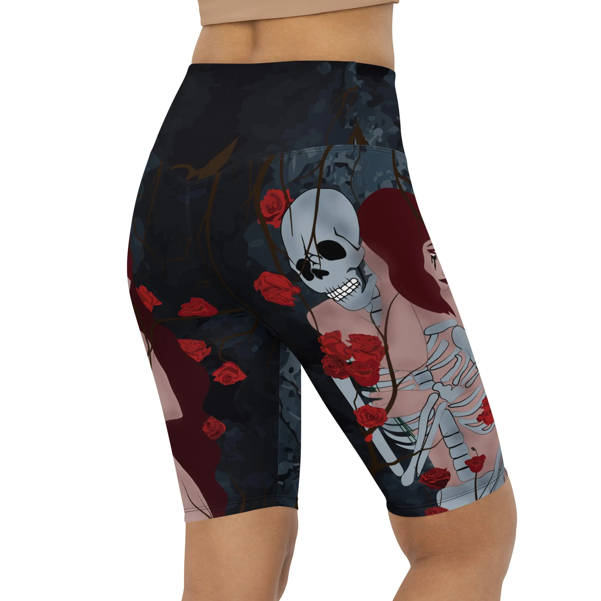 Skeleton & Woman Biker Shorts