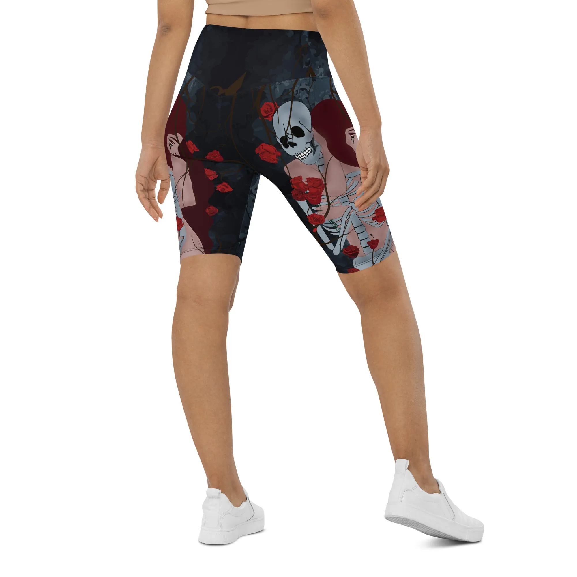 Skeleton & Woman Biker Shorts