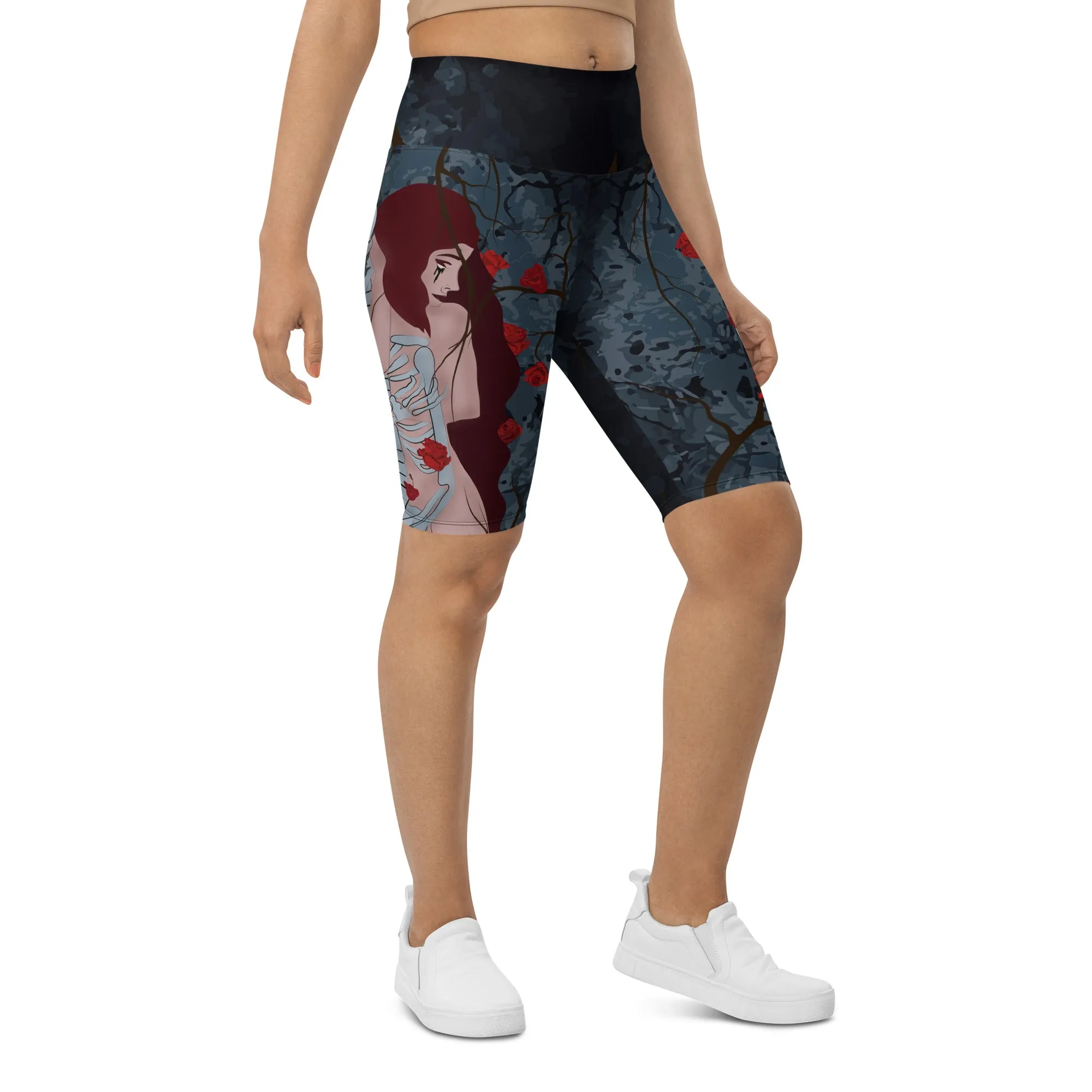 Skeleton & Woman Biker Shorts