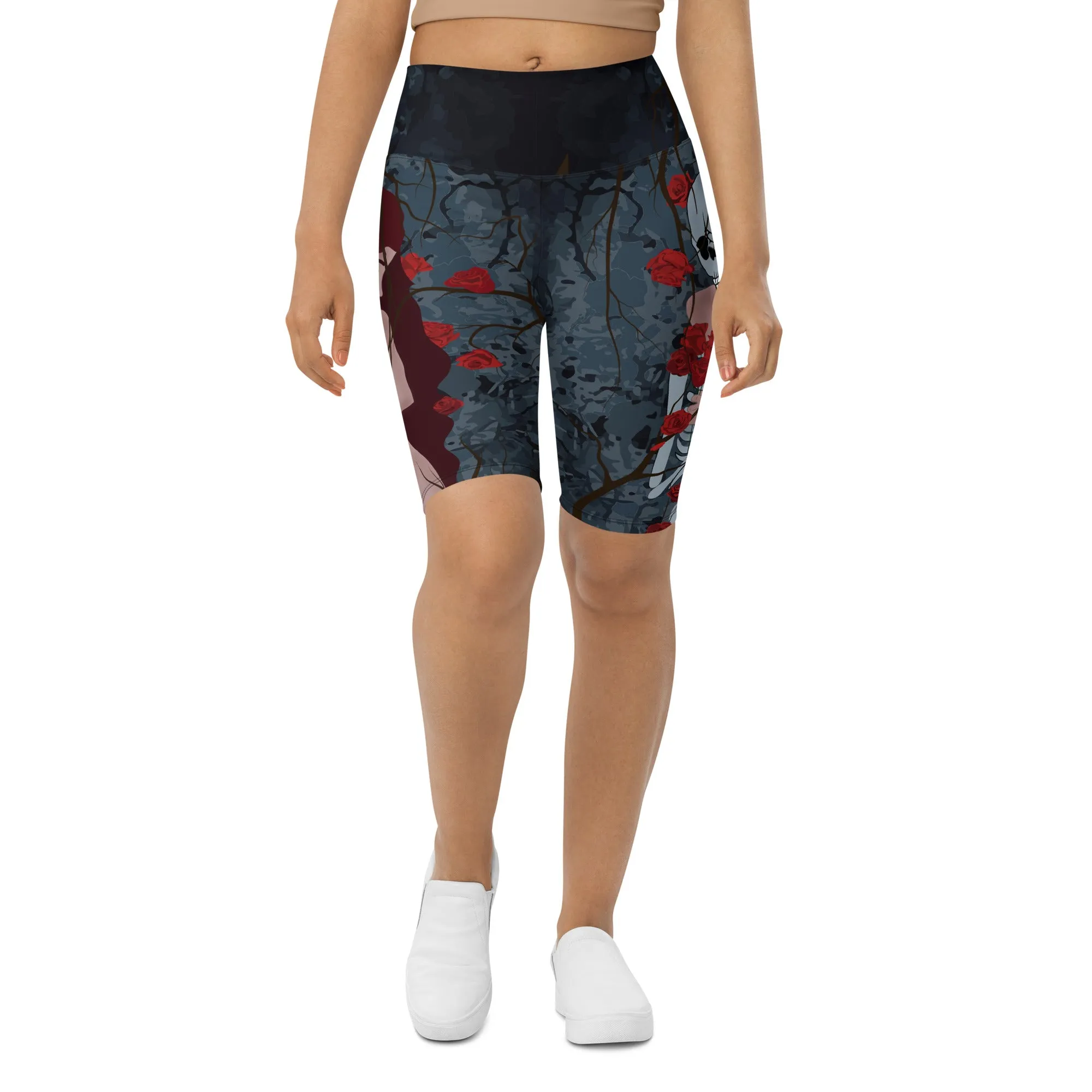 Skeleton & Woman Biker Shorts