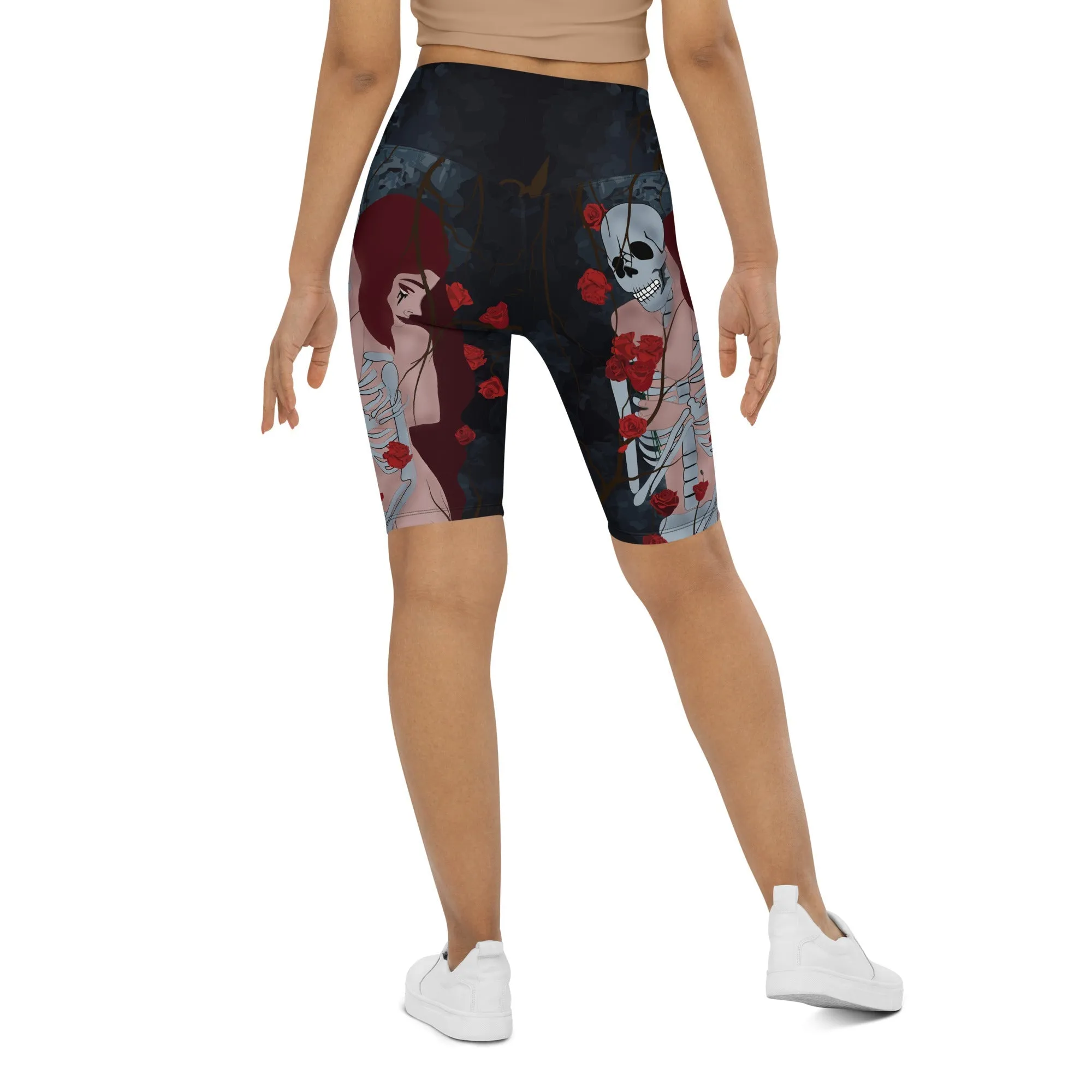 Skeleton & Woman Biker Shorts