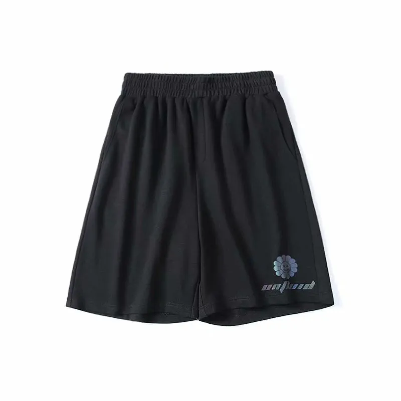 Summer Casual Shorts Men All-Matching Loose Straight ReflectiveSport Pants Korean Trendy Thin Bermuda Shorts