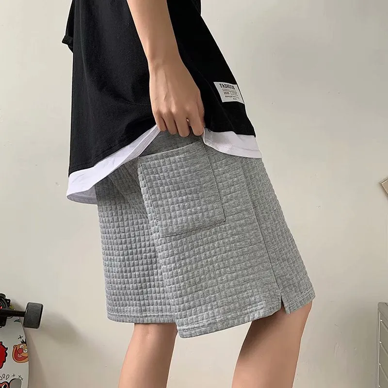 Summer Casual Shorts Men Trendy INS Loose Straight Korean All-Matching Mid-Length Pants Bermuda Shorts