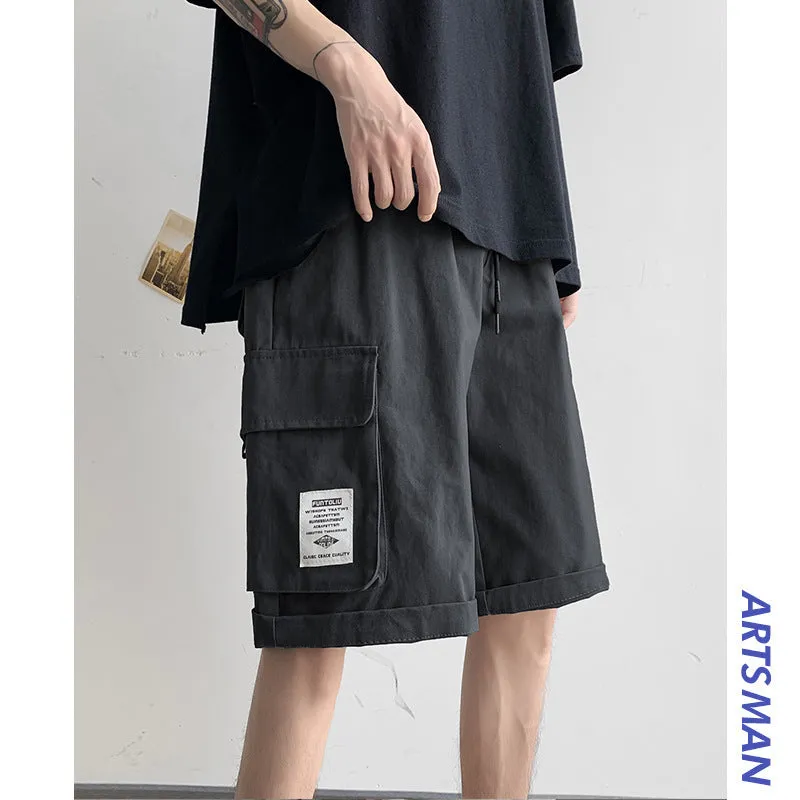 Summer Casual Shorts Men Trendy INS Loose Straight Korean All-Matching Mid-Length Pants Bermuda Shorts