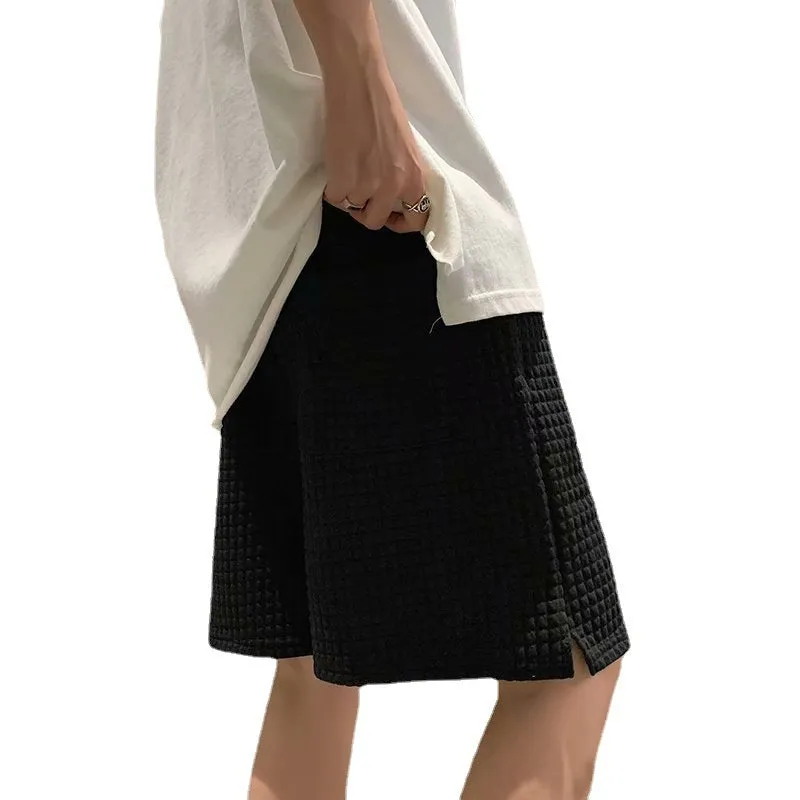Summer Casual Shorts Men Trendy INS Loose Straight Korean All-Matching Mid-Length Pants Bermuda Shorts