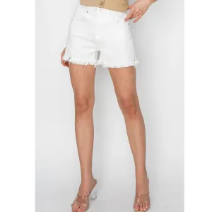Teddy High Rise Shorts • White