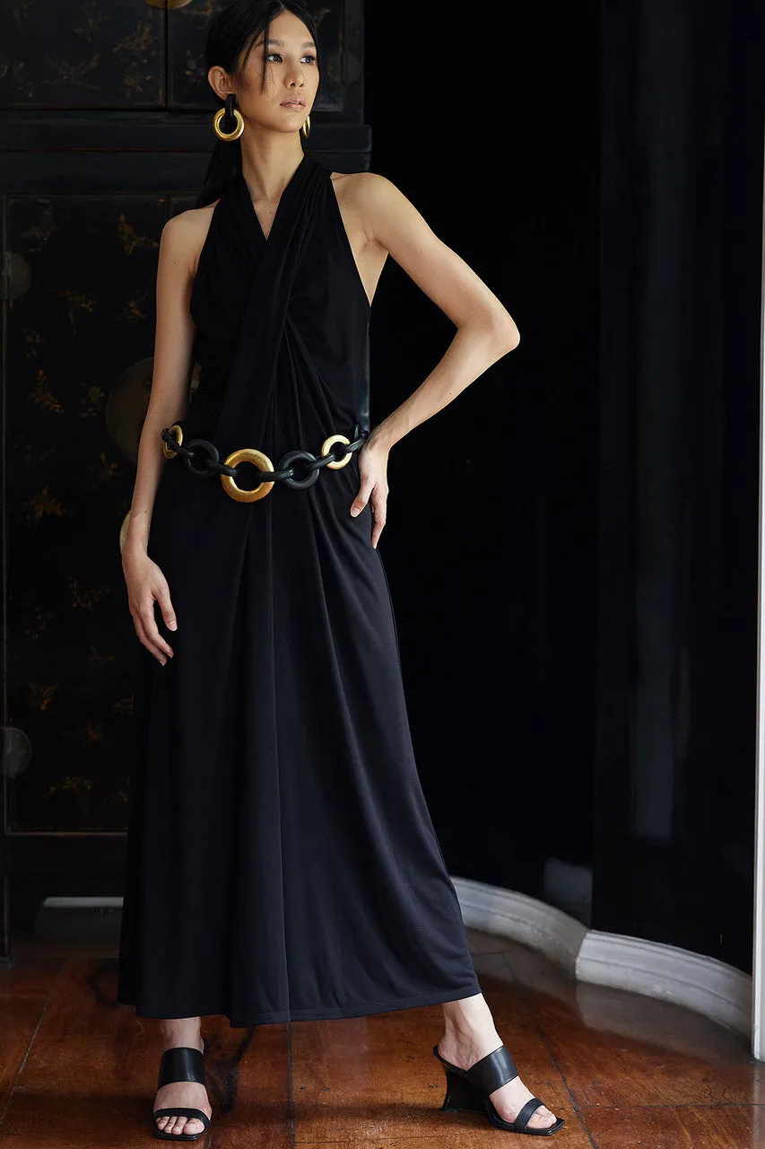 TENCEL™ Jersey Crossover Halter Dress