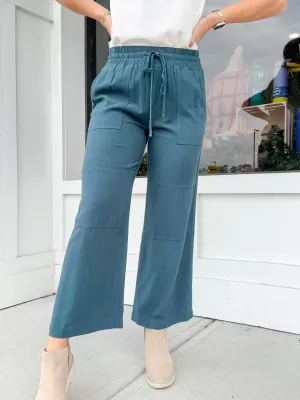 Umgee Linen Elastic Waist Pants