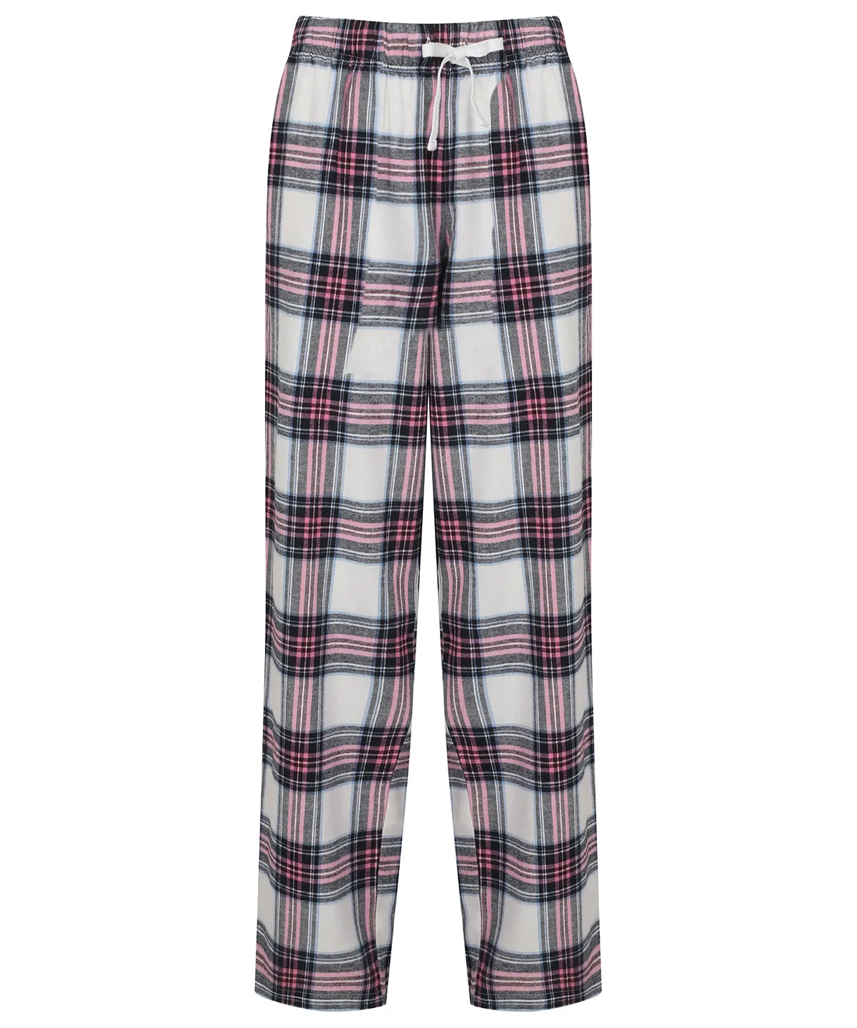 White/Pink Check - Women's tartan lounge pants