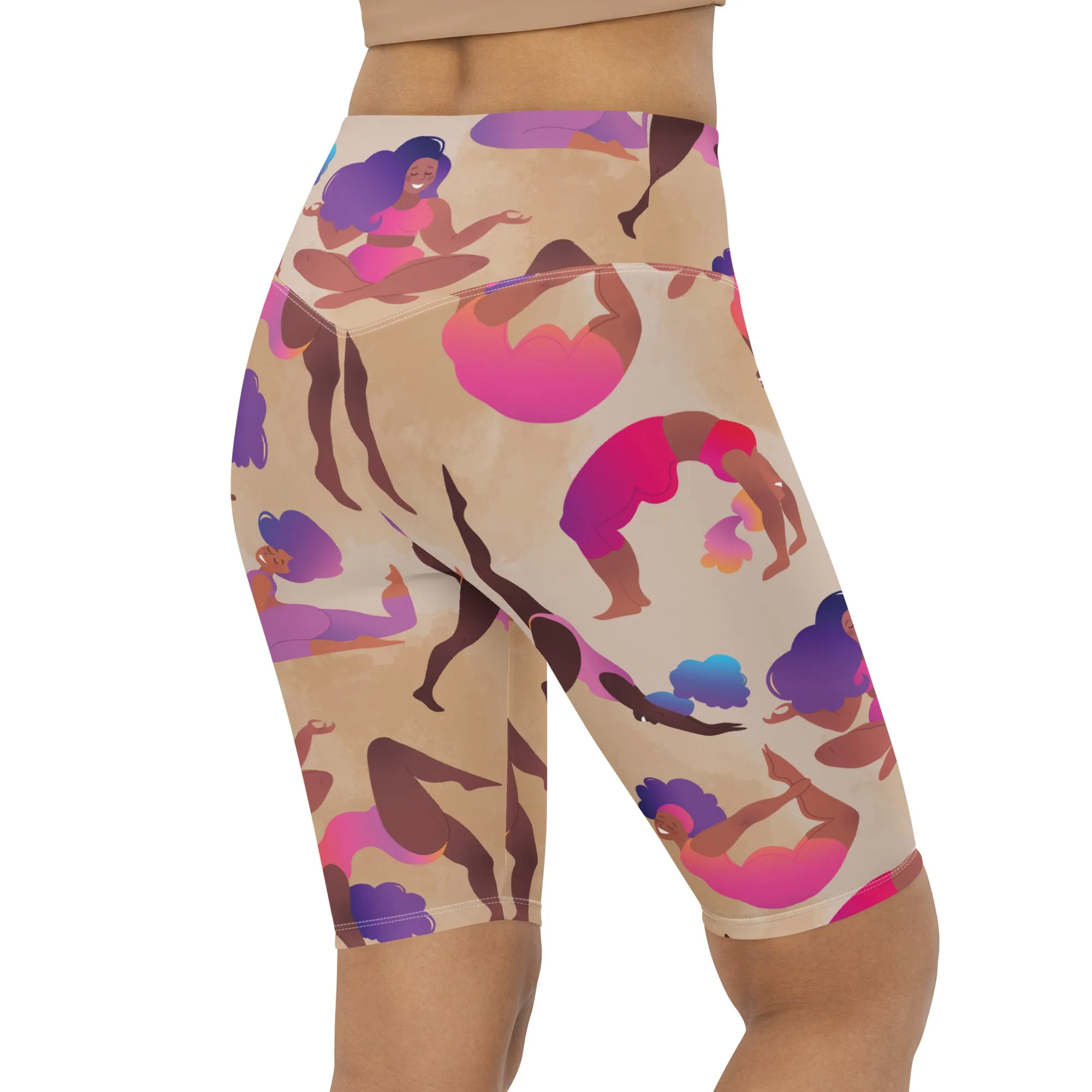 Yoga Poses Biker Shorts